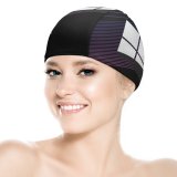 yanfind Swimming Cap Zarif Technology Black Dark Microsoft  Minimal  Dark Purple Elastic,suitable for long and short hair