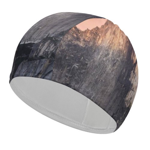 yanfind Swimming Cap OS X Yosemite El Capitan  National Park Valley Evening Peak California Elastic,suitable for long and short hair