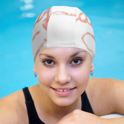 yanfind Swimming Cap Elegant  Focus Romance Shining Love Fashion Luxury Lipstick Art Glamour Decoration Elastic,suitable for long and short hair