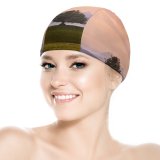 yanfind Swimming Cap Dominic Kamp Solitude Tree Meadow Landscape Cloudy Sky Mountains Elastic,suitable for long and short hair
