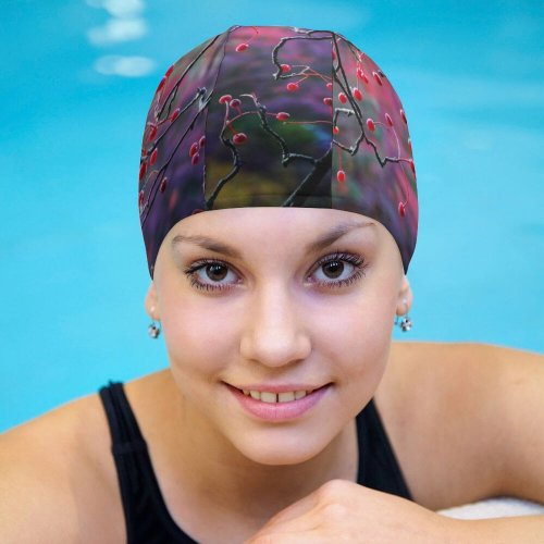 yanfind Swimming Cap Images Autumn HQ Petal Public Wallpapers Plant Tree Fruits Berries Pictures Cherry Elastic,suitable for long and short hair