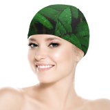 yanfind Swimming Cap Luca Bravo Plant Leaves Branches  Droplets Dew Drops Elastic,suitable for long and short hair