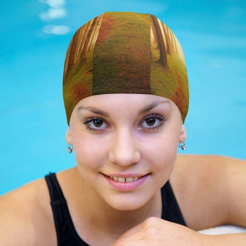 yanfind Swimming Cap Johannes Plenio Foreign Path Sunlight  Woods Elastic,suitable for long and short hair