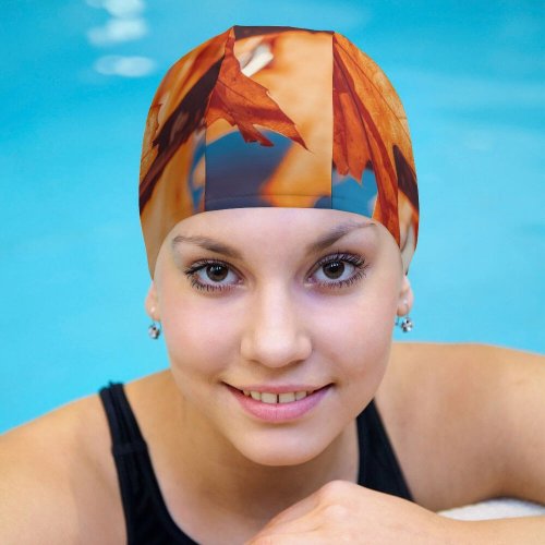 yanfind Swimming Cap Autumn Leaves Leaf Sunlight Closeup Elastic,suitable for long and short hair