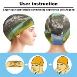 yanfind Swimming Cap Ceresole Reale Summer Mountains Lake Sunny Landscape Italy Elastic,suitable for long and short hair