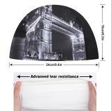 yanfind Swimming Cap William Warby Black Dark   London River Thames Dark Lights Cityscape Elastic,suitable for long and short hair