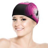 yanfind Swimming Cap Suryapraveen Black Dark Minimal Cats  Silhouette Elastic,suitable for long and short hair
