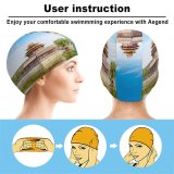 yanfind Swimming Cap Forbidden City Beijing China Imperial Palace Ming Dynasty UNESCO Heritage Reflection Sky Elastic,suitable for long and short hair