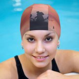 yanfind Swimming Cap Coyle Lifestyle Goonies Evening Silhouette Minimal Art Landscape Panorama Elastic,suitable for long and short hair