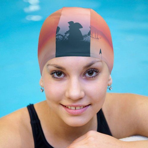 yanfind Swimming Cap Coyle Lifestyle Goonies Morning Sunrise Silhouette Minimal Art Landscape Panorama Elastic,suitable for long and short hair