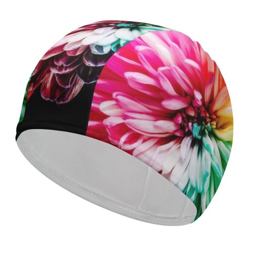 yanfind Swimming Cap Sharon Pittaway Flowers Colorful Multicolor Elastic,suitable for long and short hair