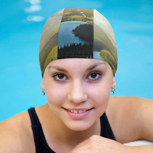 yanfind Swimming Cap Robin Christ Banff National Park Peyto Lake Canadian Rockies Mountains Forest Daylight Elastic,suitable for long and short hair