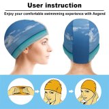 yanfind Swimming Cap Beach Seascape Turquoise Ocean  Horizon Clouds Sky Calm Landscape Scenery Elastic,suitable for long and short hair