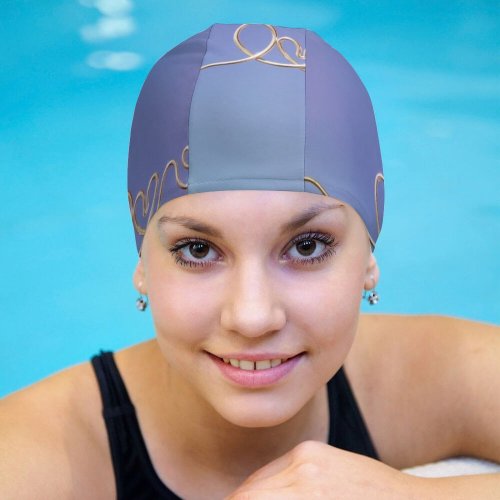 yanfind Swimming Cap Love Heart Golden Letters Bokeh Elastic,suitable for long and short hair