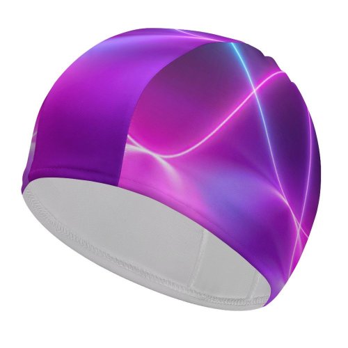 yanfind Swimming Cap Abstract Neon Light   Mediapad Elastic,suitable for long and short hair