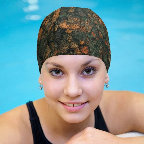 yanfind Swimming Cap Clay Banks Autumn Trees Forest Aerial Birds  Trees Elastic,suitable for long and short hair