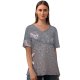 yanfind V Neck T-shirt for Women Starfish Sea Star Fish Wave Sand Summer Season Grey Simple Copyspace Echinoderm Summer Top  Short Sleeve Casual Loose
