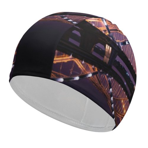 yanfind Swimming Cap Quang Anh Ta   City Lights Night Reflection Arch  Hàn Elastic,suitable for long and short hair