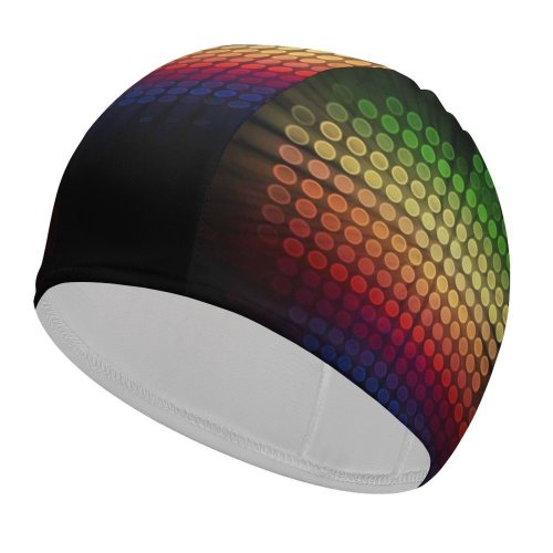 yanfind Swimming Cap Technology Dark Colorful Abstract Elastic,suitable for long and short hair
