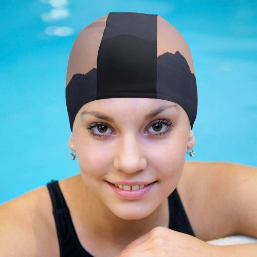 yanfind Swimming Cap Luc Lagasquie Sunset Mountains Silhouette Elastic,suitable for long and short hair
