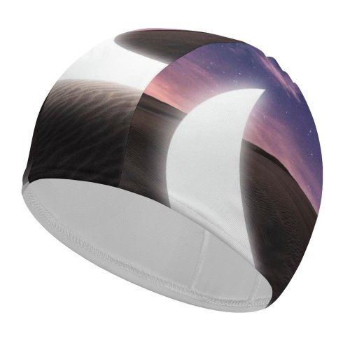yanfind Swimming Cap Sagar Subbaiah Half  Fallen Desert Starry Sky Evening Dawn Sunset Elastic,suitable for long and short hair