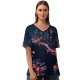 yanfind V Neck T-shirt for Women Daniel Zacatenco Dubai Marina United Arab Emirates Boats Cityscape Modern Architecture Night Summer Top  Short Sleeve Casual Loose