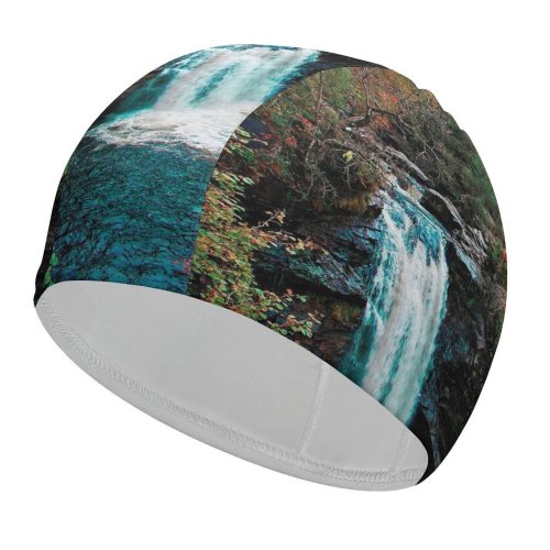 yanfind Swimming Cap Rainbow Images Land River Earths Hills Wallpapers Plant Outdoors Tree Beauty Scotland Elastic,suitable for long and short hair