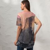 yanfind V Neck T-shirt for Women OS X Yosemite El Capitan Summit National Park Valley Evening Peak California Summer Top  Short Sleeve Casual Loose
