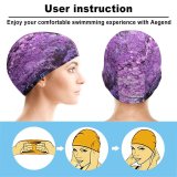 yanfind Swimming Cap Cherry  Trees Purple Flowers Pathway Park Floral Colorful Spring Beautiful Elastic,suitable for long and short hair