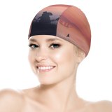 yanfind Swimming Cap Coyle Lifestyle Goonies Evening Silhouette Minimal Art Landscape Panorama Elastic,suitable for long and short hair