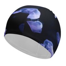 yanfind Swimming Cap Dark Jellyfishes Underwater Deep Ocean Elastic,suitable for long and short hair