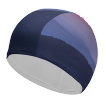 yanfind Swimming Cap Claudio Testa Sunset Sky Mountains Foggy  Range Elastic,suitable for long and short hair