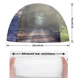 yanfind Swimming Cap Forest Path Trees Outdoor Woods Sunlight Elastic,suitable for long and short hair
