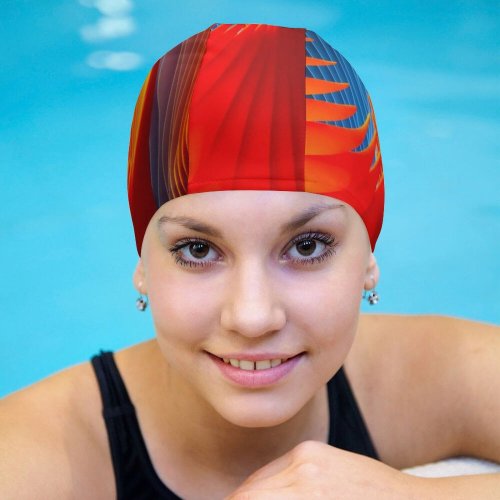 yanfind Swimming Cap Abstract Colorful MacOS Sierra Elastic,suitable for long and short hair