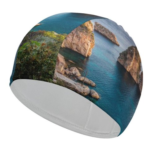 yanfind Swimming Cap Tonnara Di Scopello Historical Beach Seascape Ancient Rocks Italy Elastic,suitable for long and short hair