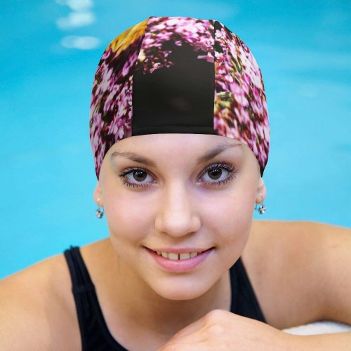 yanfind Swimming Cap Flowers Fritillaries Butterfly Flowers Selective Focus  Closeup Elastic,suitable for long and short hair