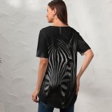 yanfind V Neck T-shirt for Women Kruger Africa Wildlife Wallpapers Zebra Pictures Face Endangered Creative National Grey Summer Top  Short Sleeve Casual Loose