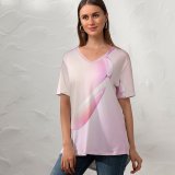 yanfind V Neck T-shirt for Women Abstract Gradients Galaxy Note Bubble Android Summer Top  Short Sleeve Casual Loose