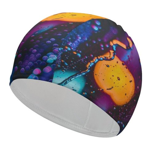 yanfind Swimming Cap  Lights Bokeh  Glass Drops Elastic,suitable for long and short hair