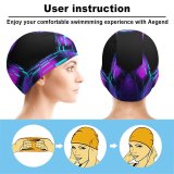 yanfind Swimming Cap Björn Crombach Abstract Shapes Purple Dark Vanishing Point Tunnel Pentagon Elastic,suitable for long and short hair