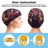 yanfind Swimming Cap Images Autumn Night Glitter Illuminated Public Wallpapers Fire Supernatural Mystical Dark Sparkle Elastic,suitable for long and short hair