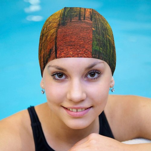 yanfind Swimming Cap Johannes Plenio Forest Autumn Sunny Foliage Sunlight Elastic,suitable for long and short hair