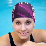 yanfind Swimming Cap Cars Rolls  Purple Elastic,suitable for long and short hair