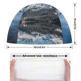 yanfind Swimming Cap Piz Corvatsch Switzerland Swiss Alps  Mountains Snow Covered Lake Sils Reflection Elastic,suitable for long and short hair