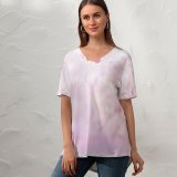 yanfind V Neck T-shirt for Women Flowers Magnolia Flowers Blossom Flowers Summer Top  Short Sleeve Casual Loose