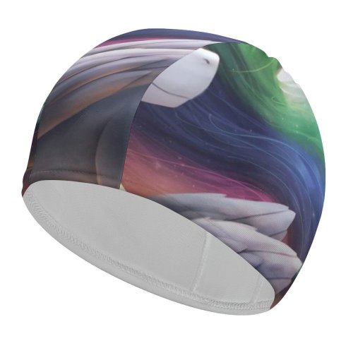 yanfind Swimming Cap VanillaGhosties Graphics CGI Princess Celestia My Little Pony Friendship Is Magic Rainbow Elastic,suitable for long and short hair
