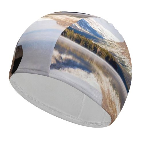 yanfind Swimming Cap Sven Muller Lake Mountains Landscape Elastic,suitable for long and short hair