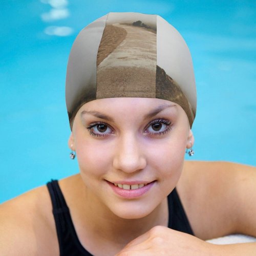 yanfind Swimming Cap Turó Images Del Path Fog Muddy Spain Trail Mist Landscape Hilly Barcelona Elastic,suitable for long and short hair