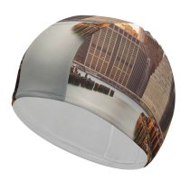 yanfind Swimming Cap York City Skyscrapers Cityscape Sunset Evening Elastic,suitable for long and short hair