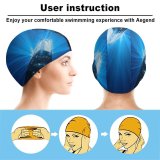 yanfind Swimming Cap Otto Berkeley Light Beam  Look  Architecture Building Night Light Show Elastic,suitable for long and short hair